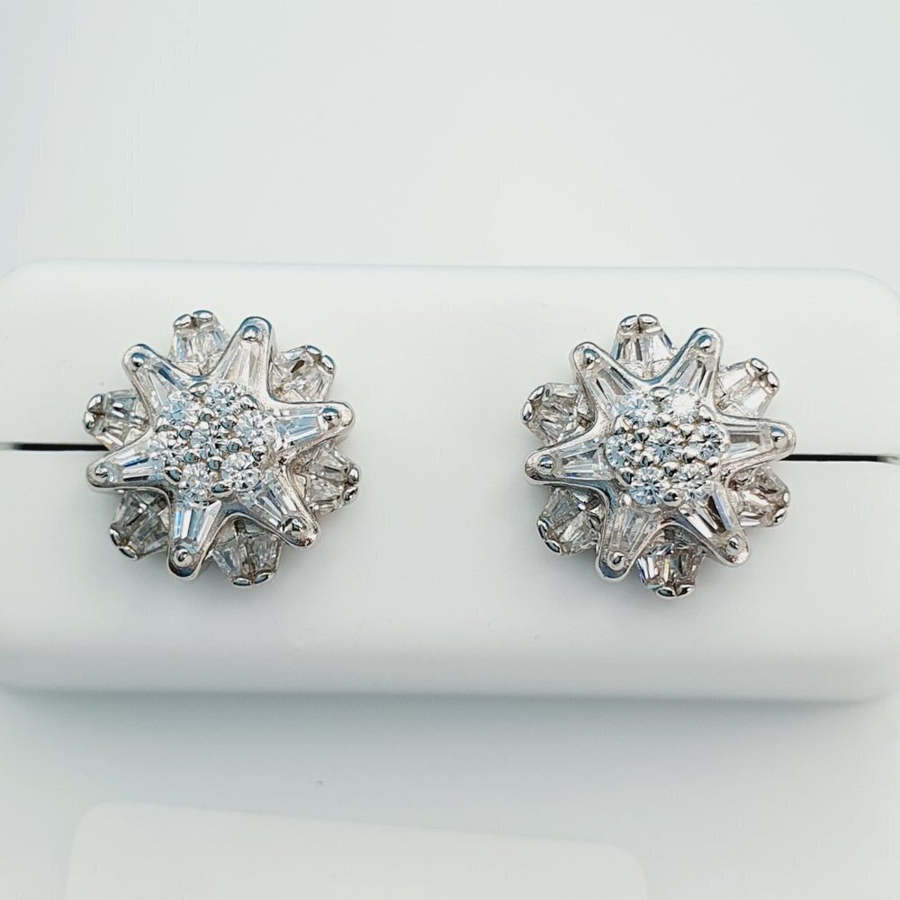 "925 Sterling Silver Cubic Zirconia Earrings, Uu1p6a6084